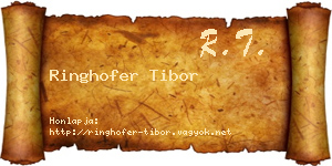 Ringhofer Tibor névjegykártya